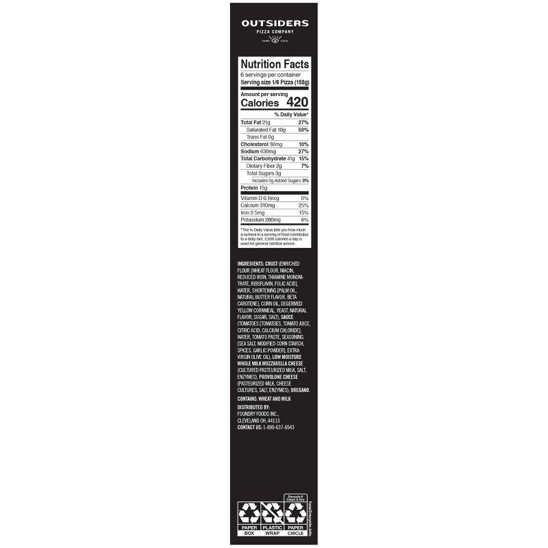 Outsiders Pizza Company Chicago Style Cheese Frozen Pizza - 33.3oz