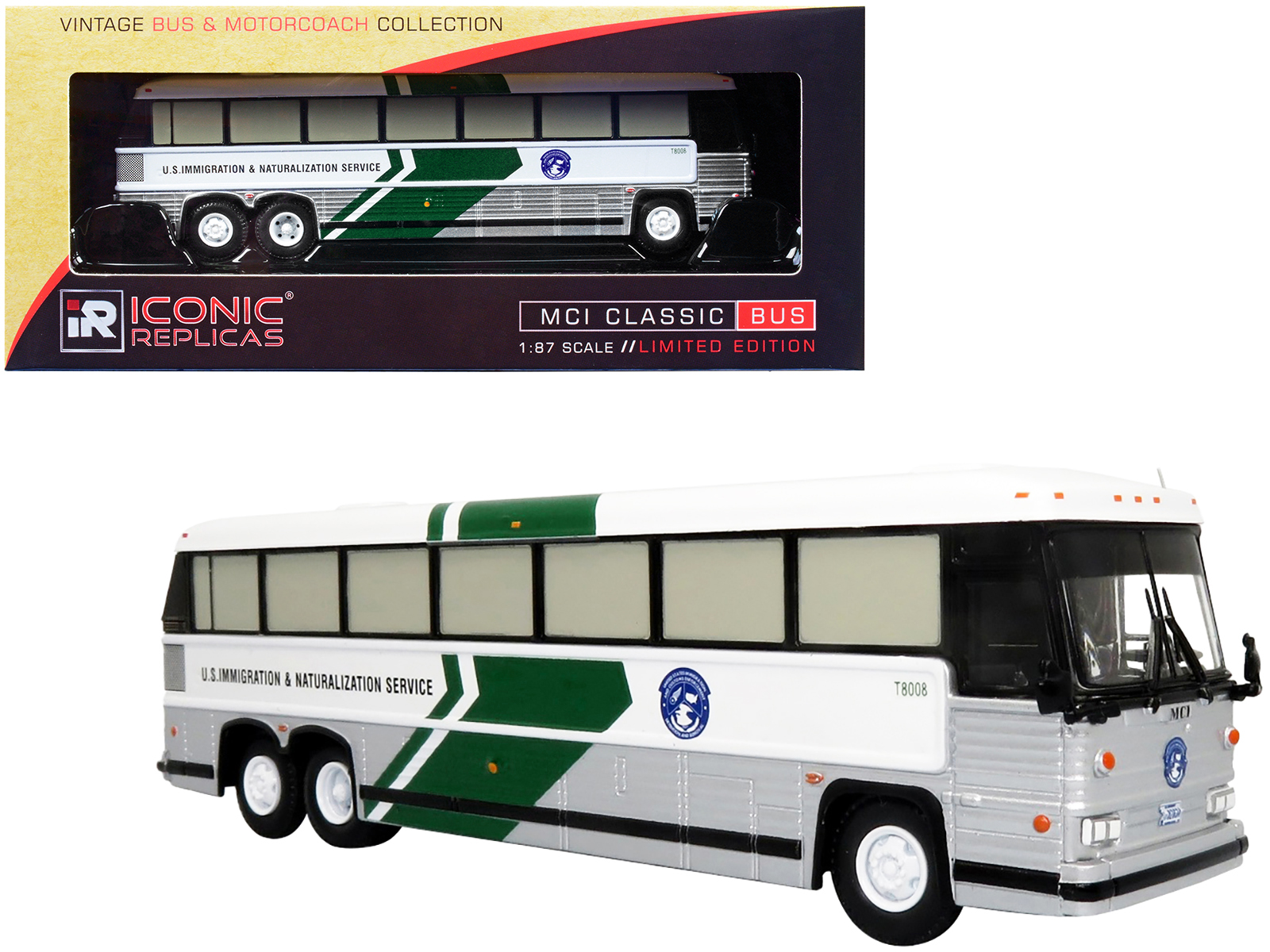 MCI Classic City Bus Plain White "Vintage Bus & Motorcoach Collection" 1/87 Diecast Model by Iconic Replicas