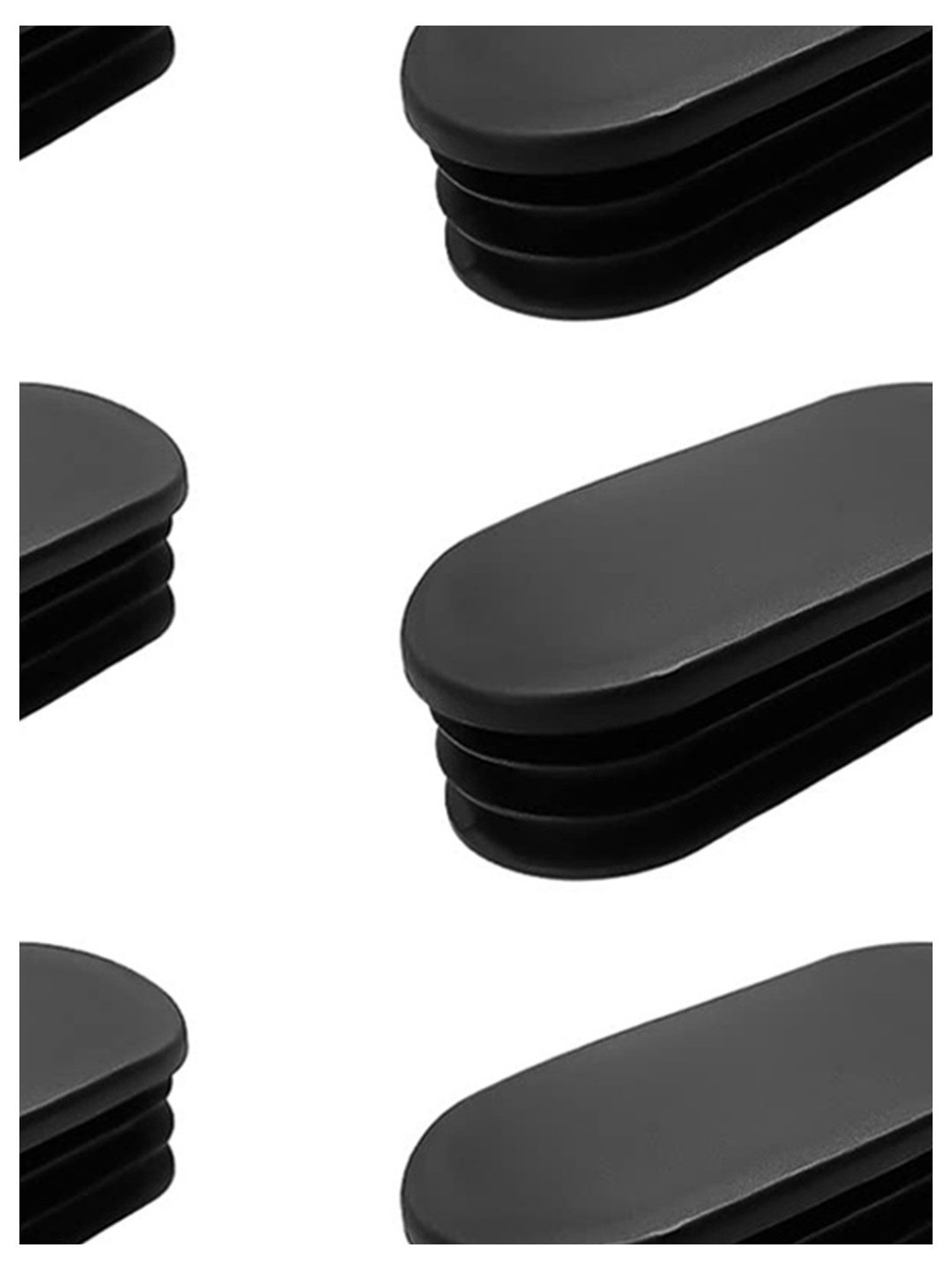 B Fit Oval Pipe End Cap Set of 6 (Black)
