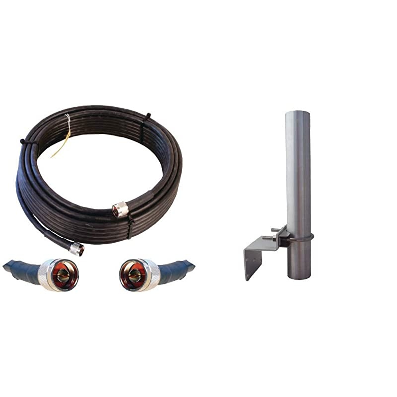 Electronics 50 ft Black WILSON400 Ultra Low Loss Coax Cable NMale to NMale 901117 Pole Mount for Antenna