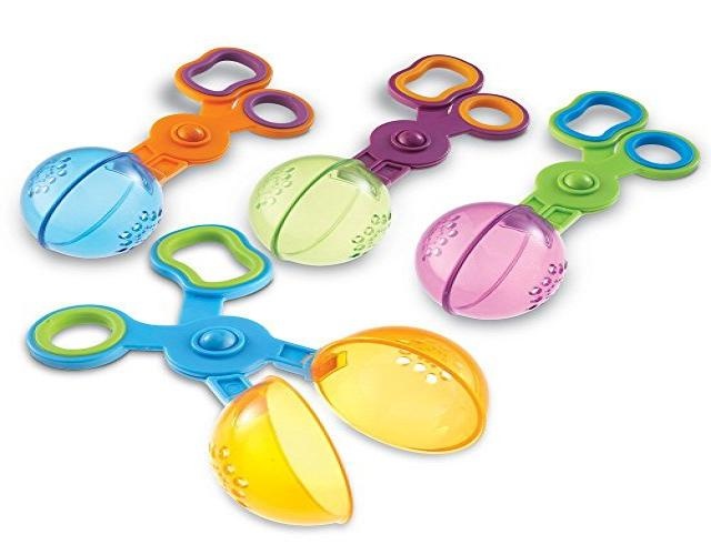 Learning Resources Handy Scoopers, Fine Motor Toy, Assorted Colors, Set of 4, Ages 3+