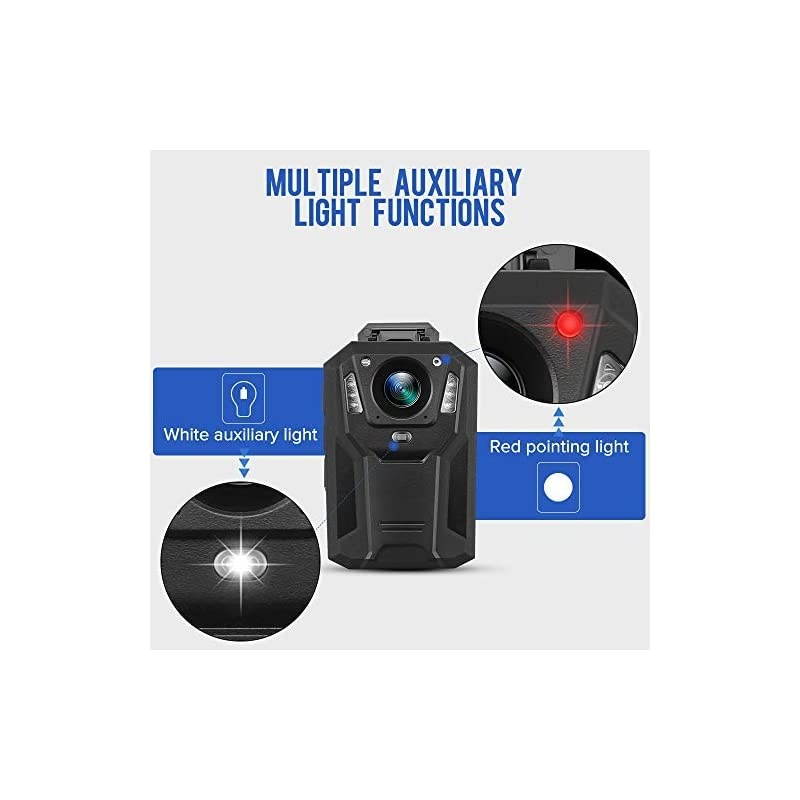 P100 1296P Body Mounted Camera 8-9hrs Recording Wearable Video Recorder Manually Night Vision for Law Enforcement (64G)