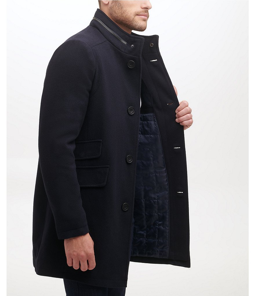 Kenneth Cole New York Long-Sleeve Twill Wool-Blend Coat