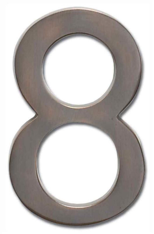 Architectural Mailboxes 3585DC-8 Solid Cast Brass 5 in. Dark Aged Copper Floating House Number 8
