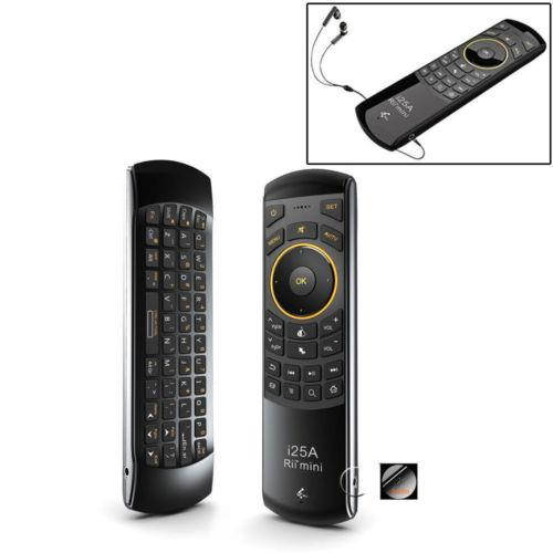 Rii i25A 2.4G Mini Wireless Fly Air Mouse Keyboard with earphone jack for PC, HTPC, IPTV, Android Smart TV Box