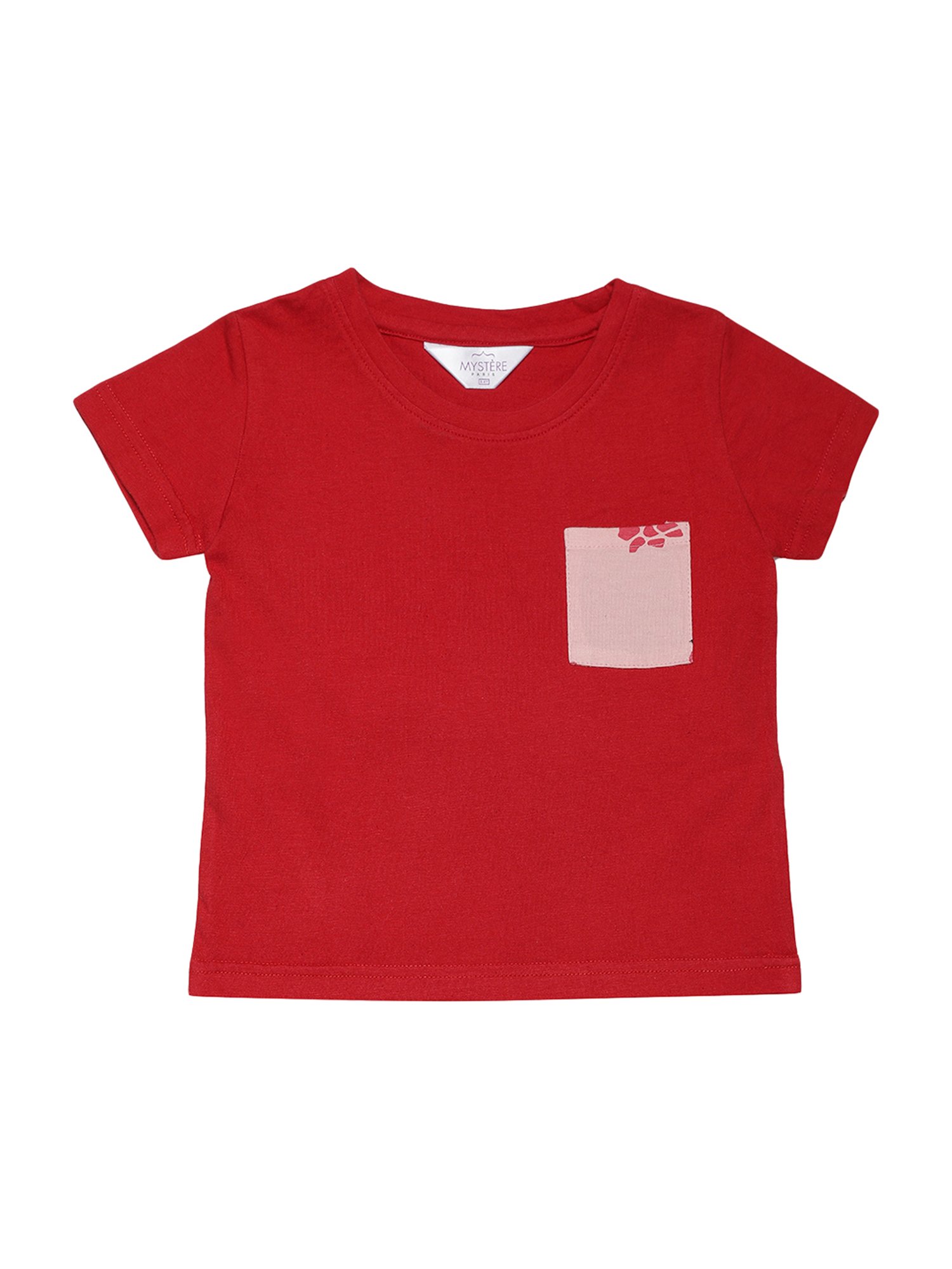 Mystere Paris Kids Peach & Maroon Cotton Printed Top & Pyjamas