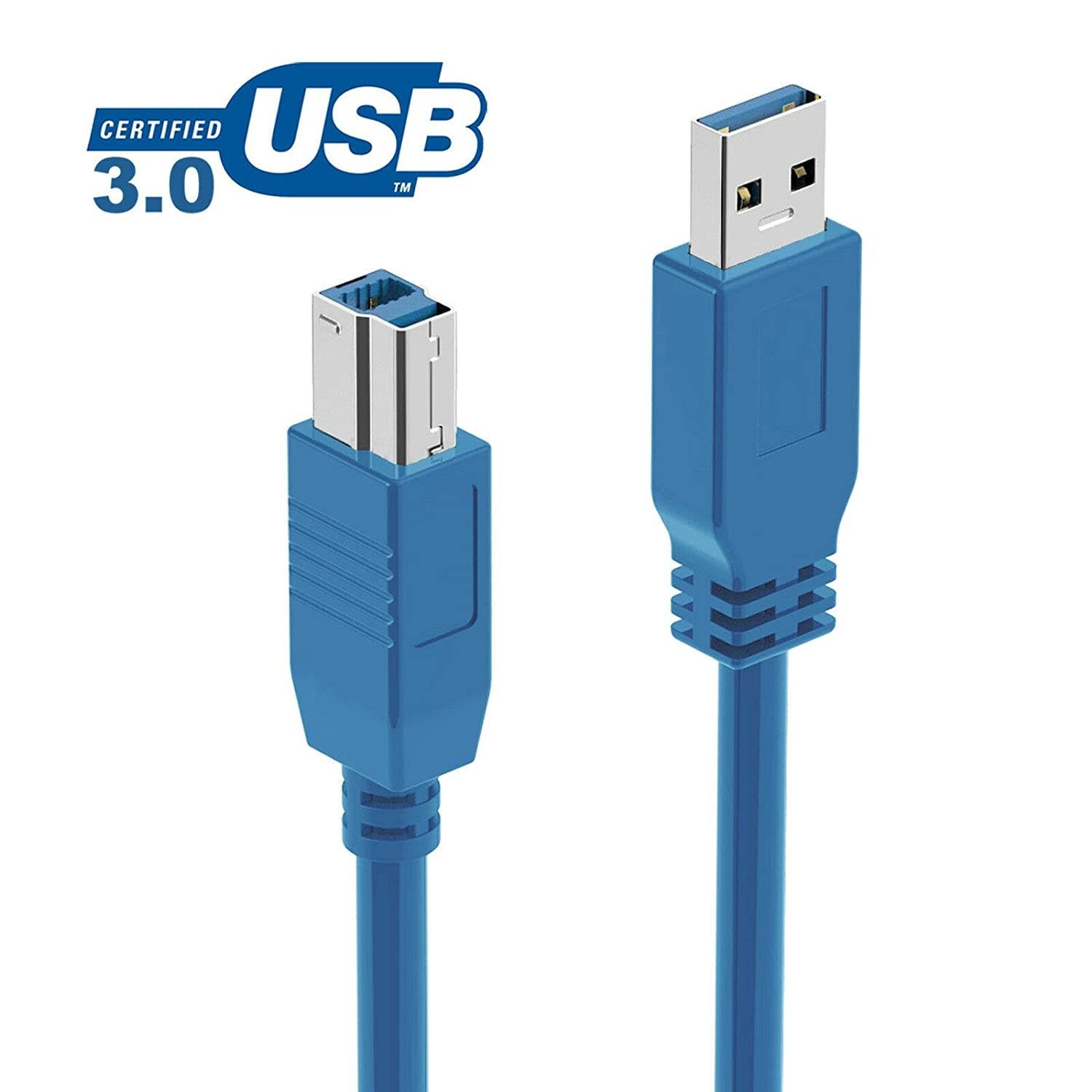 Yellowknife USB 3.0 to USB B Cable Type A Male to Type B Male Cord Blue USB 3.0 Printer Cable (3ft 1-Pack)