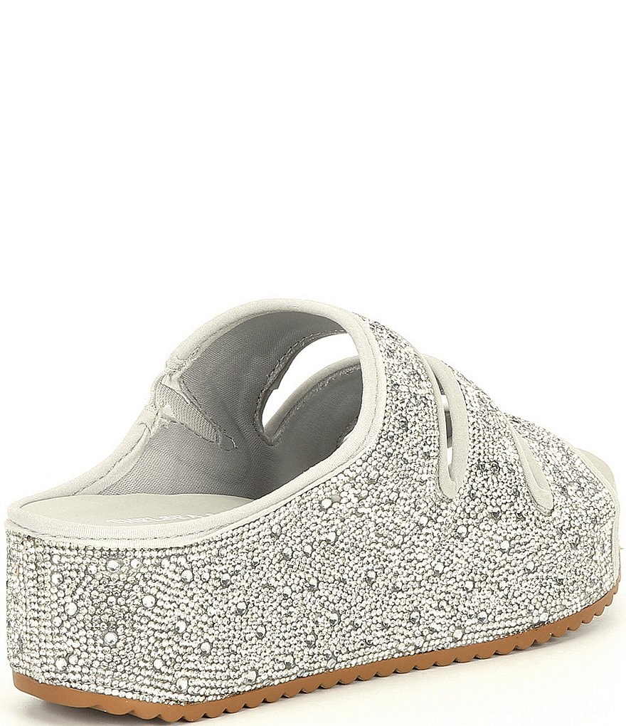 Chelsea & Violet Mel Rhinestone Embellished Three-Band Wedges