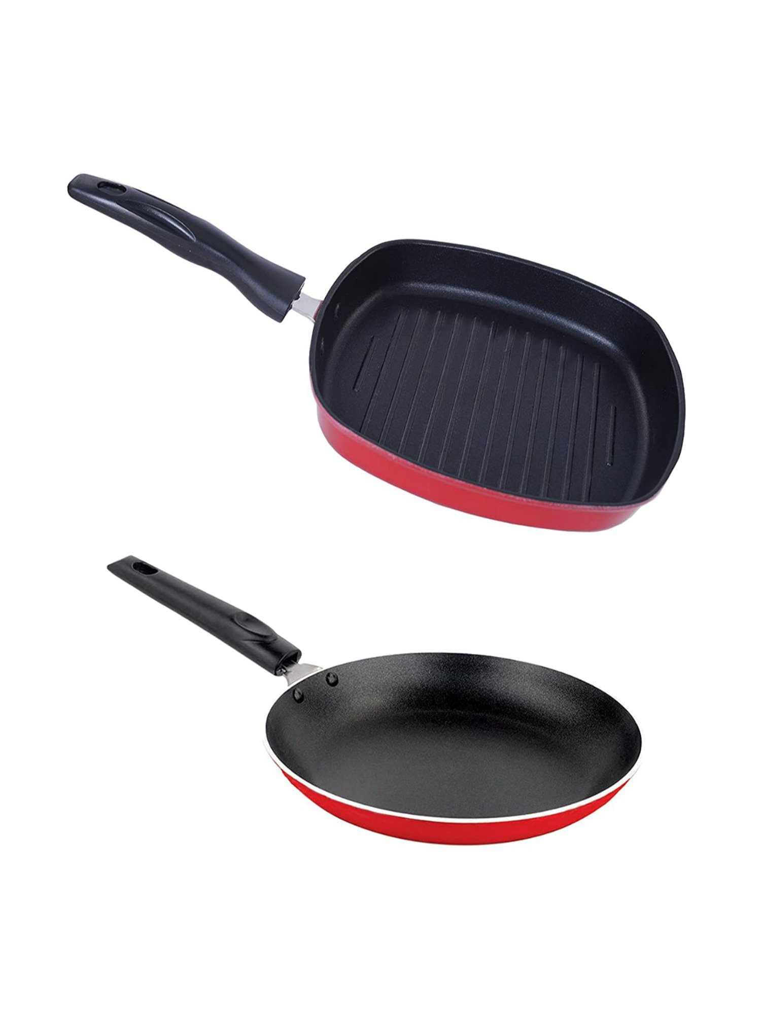 Nirlon Red Aluminium Non-Stick Kitchenware Essential Combo with Bakelite Handle - Set of 2