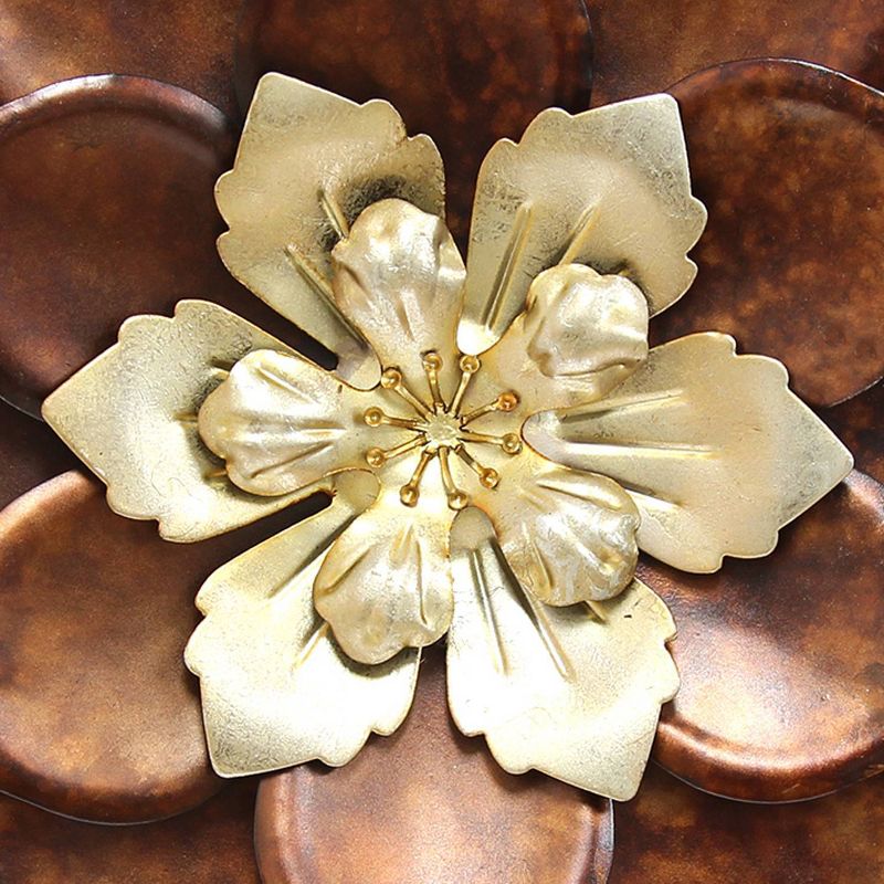 12.40" x 12.40" Whimsical Flower Wall Decor Metallic - Stratton Home Décor