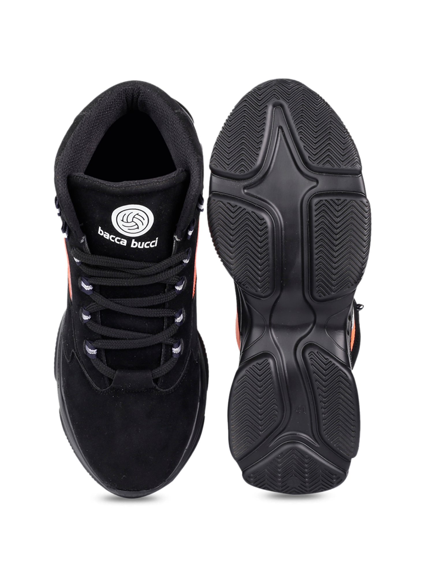 Bacca Bucci Men's Korean 4 Black Ankle High Sneakers