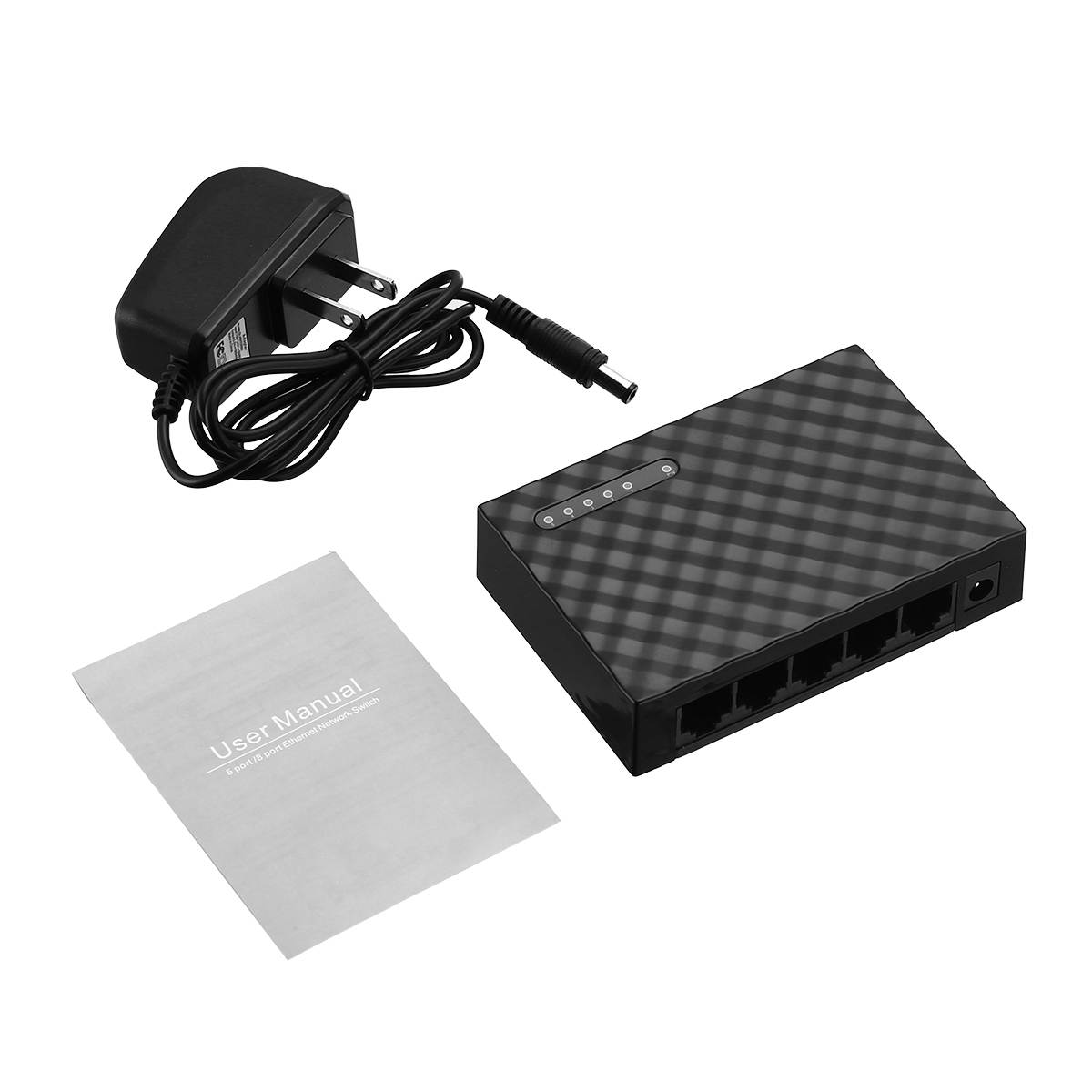 New RJ45 MINI 5-Ports Fast Ethernet Network Black Switch Hub for Desktop PC,Home Network Hub, Office Ethernet Splitter, Plug-and-Play, Black