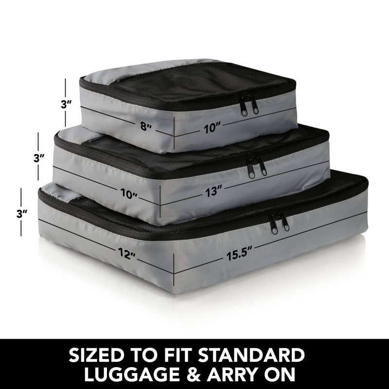 Brookstone Packing Cube Set - 3pc Gray
