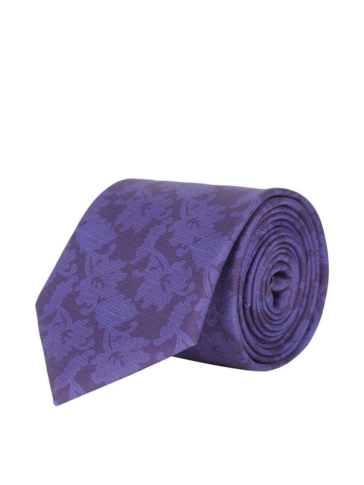 Tossido Purple Woven Necktie With Pocket Square and Cufflinks