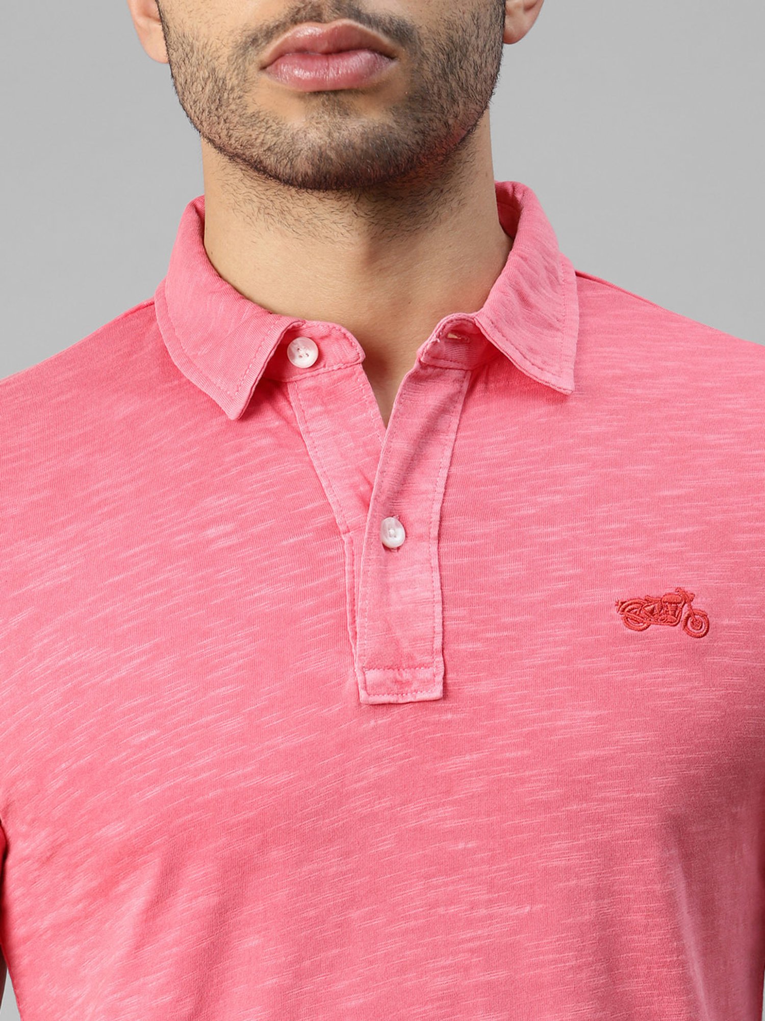 Royal Enfield Pink Regular Fit Polo T-Shirt