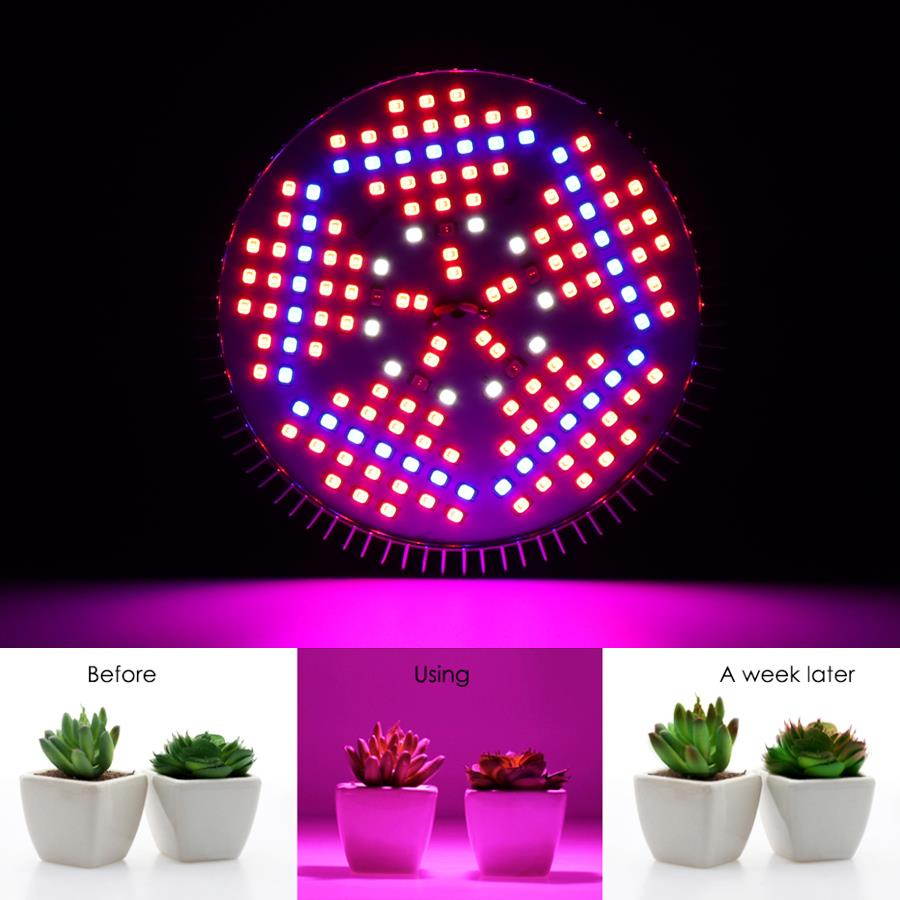 E27 85V-265V 80W 120 LEDs Plant Fill Grow Light Full Spectrum Band Red 78 & Blue 24 & Warm 6 & Infrared 6 & UV 6 for Grow Tent / Bonsai