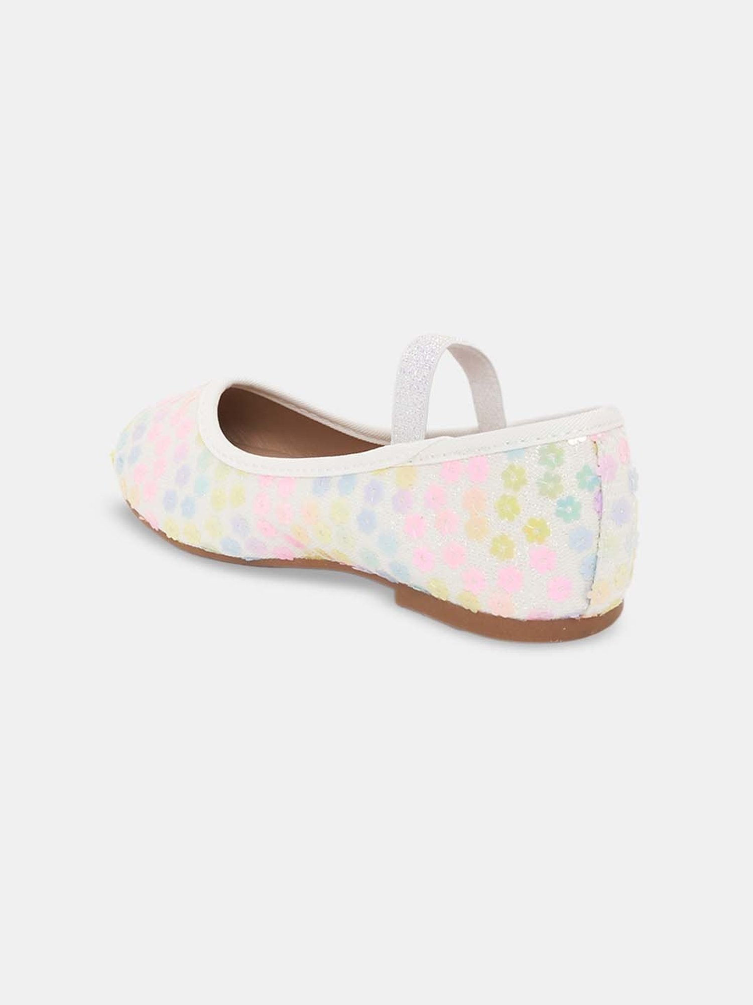 Pantaloons Junior White & Pink Mary Jane Shoes