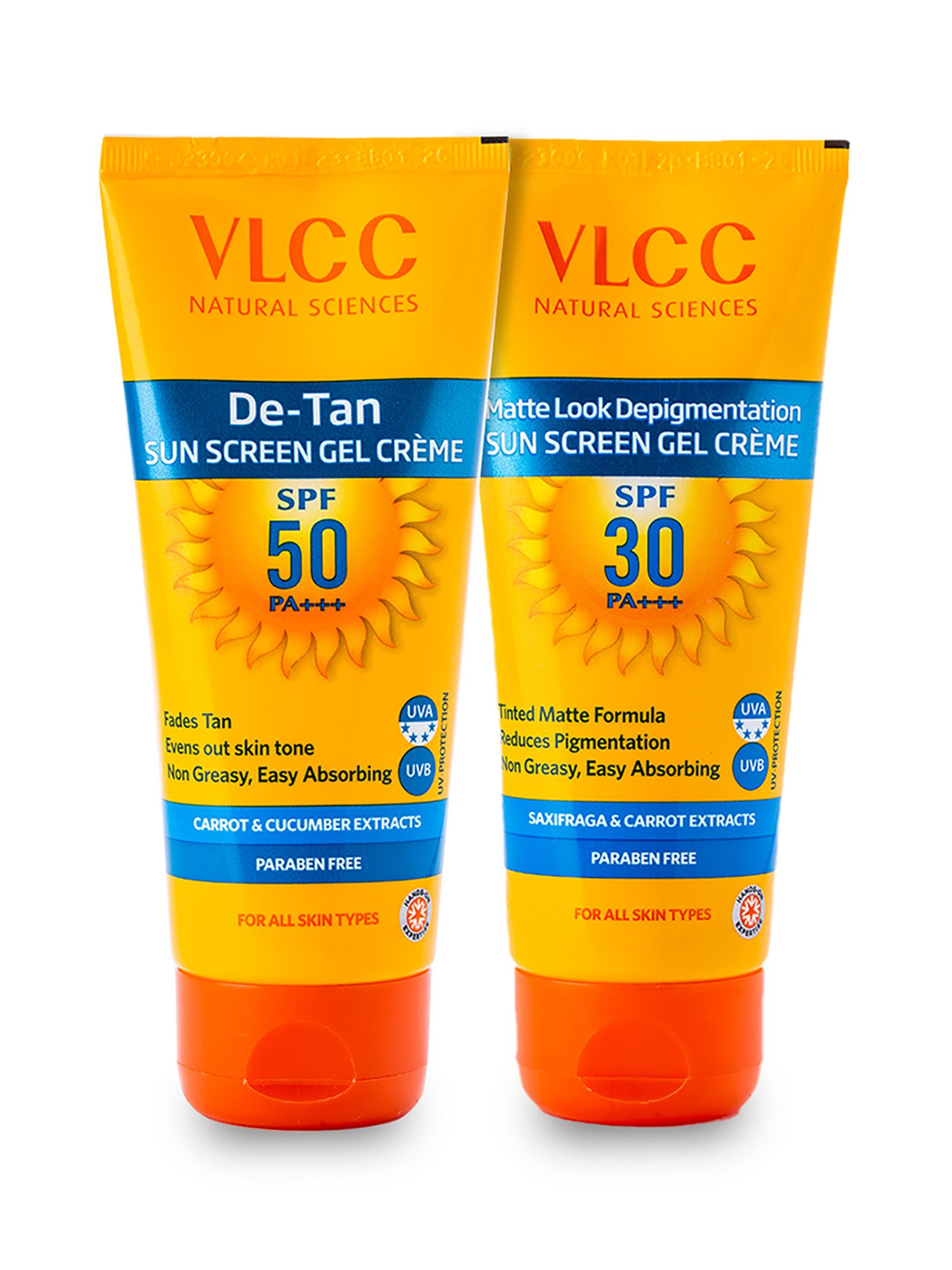 VLCC Matte Look SPF 30 Sunscreen Gel & De Tan SPF 50 Sunscreen Gel - Pack of 2