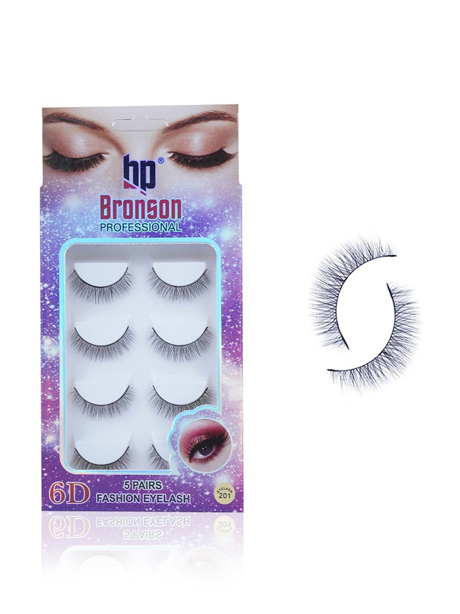 Bronson Professional 6D Fashion Eyelash 201 - Set of 5
