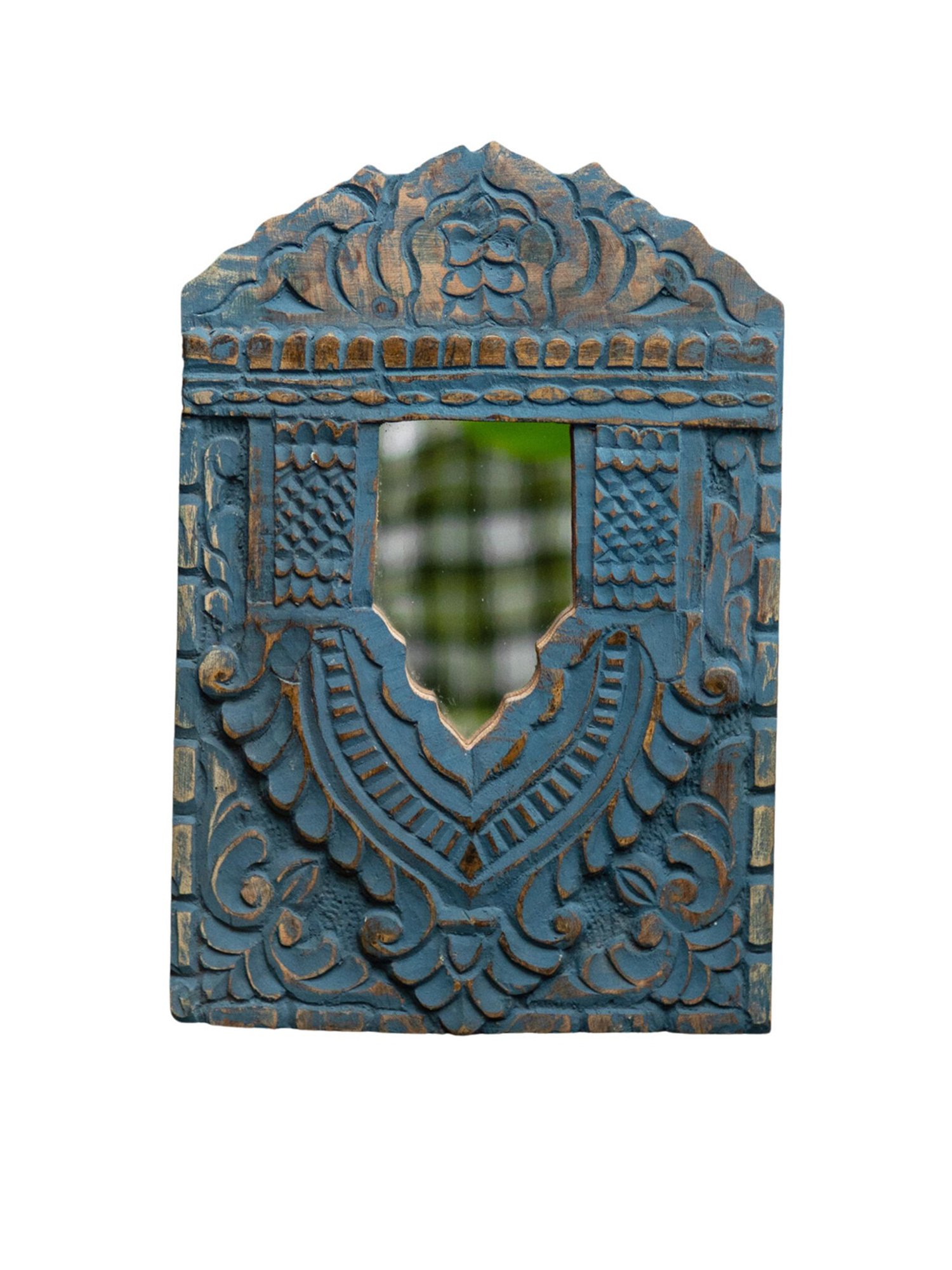 Ambi Wooden Jharoka In Blue Colour