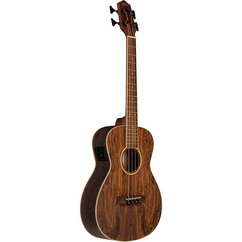 Lanikai Figured Bocote Bass Ukulele Electric with Fishman Classica II Pickup and Tuner Natural