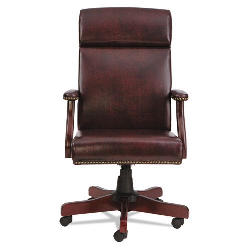 Alera Traditional Series High-Back Chair 275lbs Cap Oxblood Burgundy Mahogany