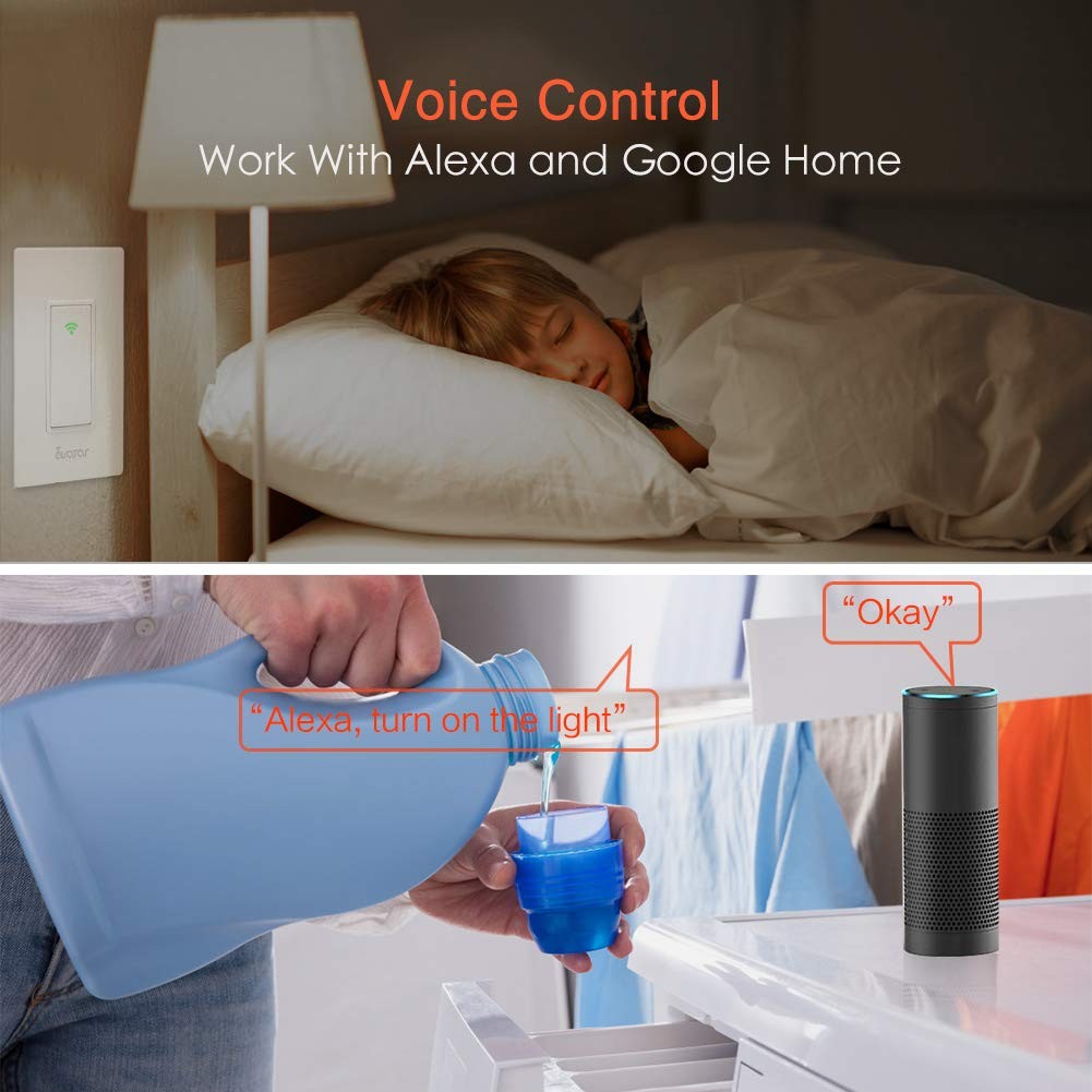 Smart Light Bulbs, Alexa Light Bulb, Smart Bulbs that Work with Alexa & Google Assistant, WiFi Light Bulbs A19 Daylight (5000K) No Hub Required, 800LM 60W Equivalent High CRI>90, 2 Pack