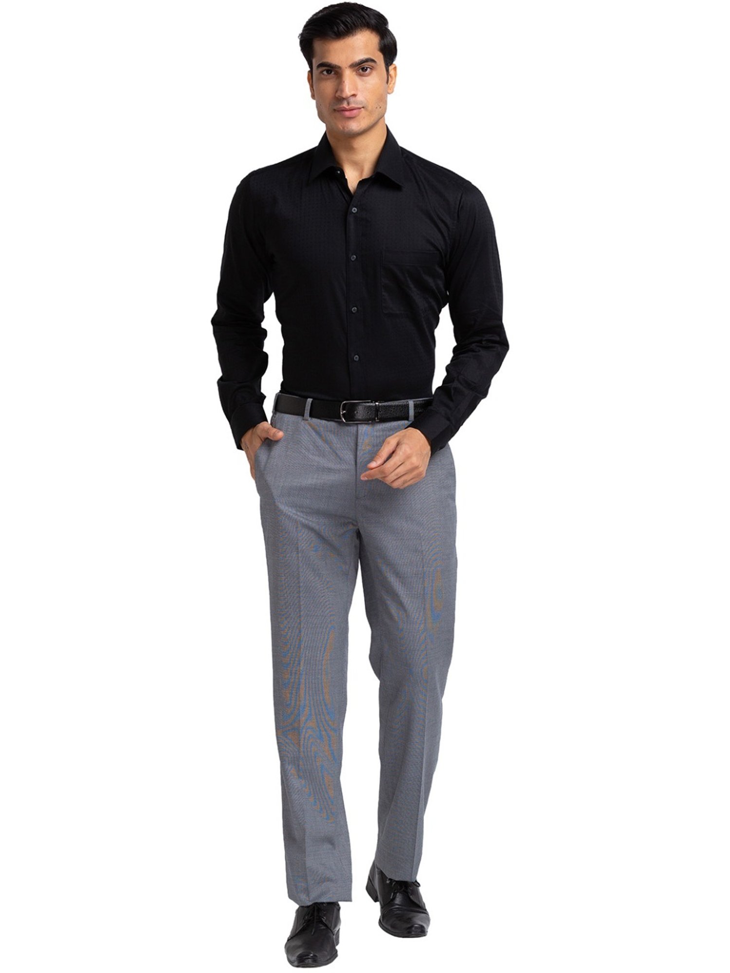Raymond Grey Contemporary Fit Texture Trousers