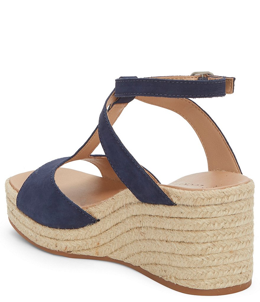 Lucky Brand Valki T-Strap Nubuck Espadrille Wedges