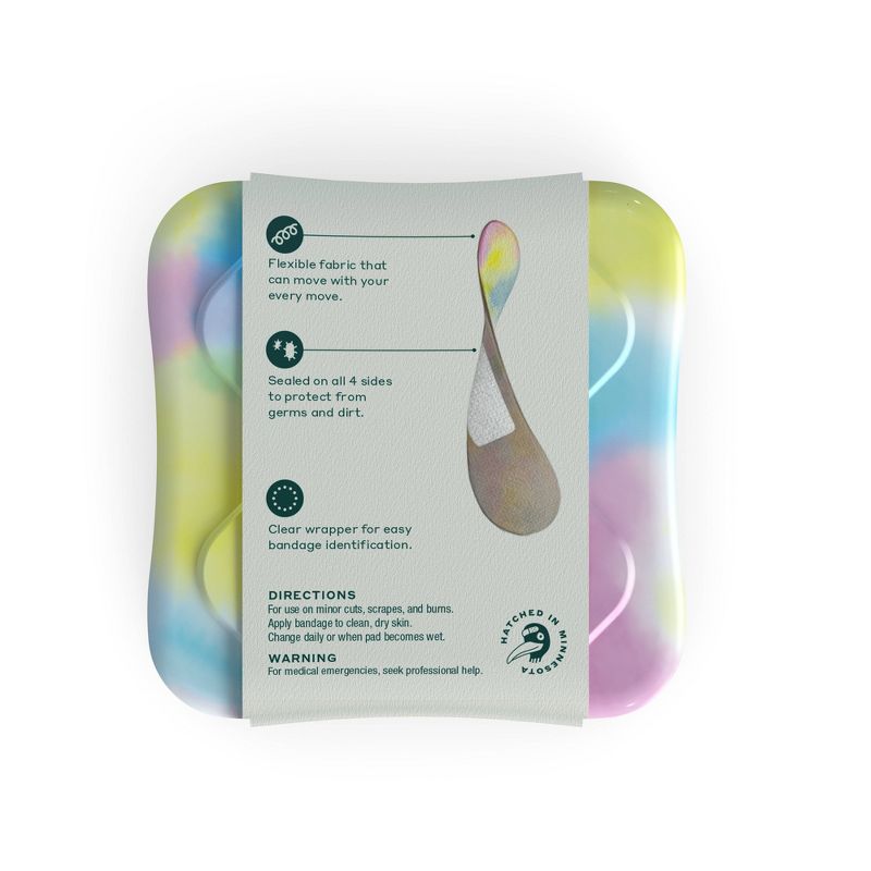 Welly Assorted Colorwash Tie Dye Pink and Blue Adhesive Bandages - 48ct