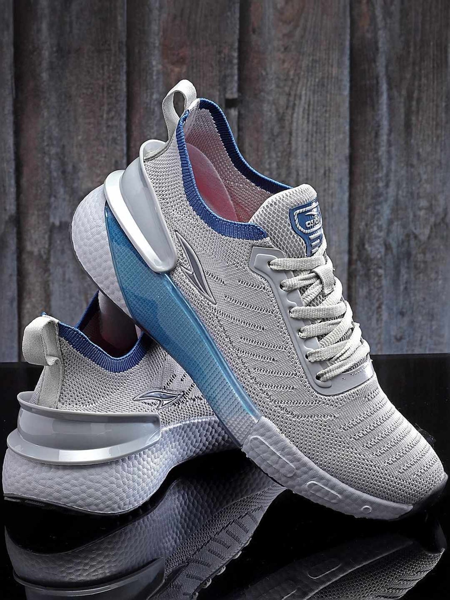 Asian Men's Grey Running Shoes