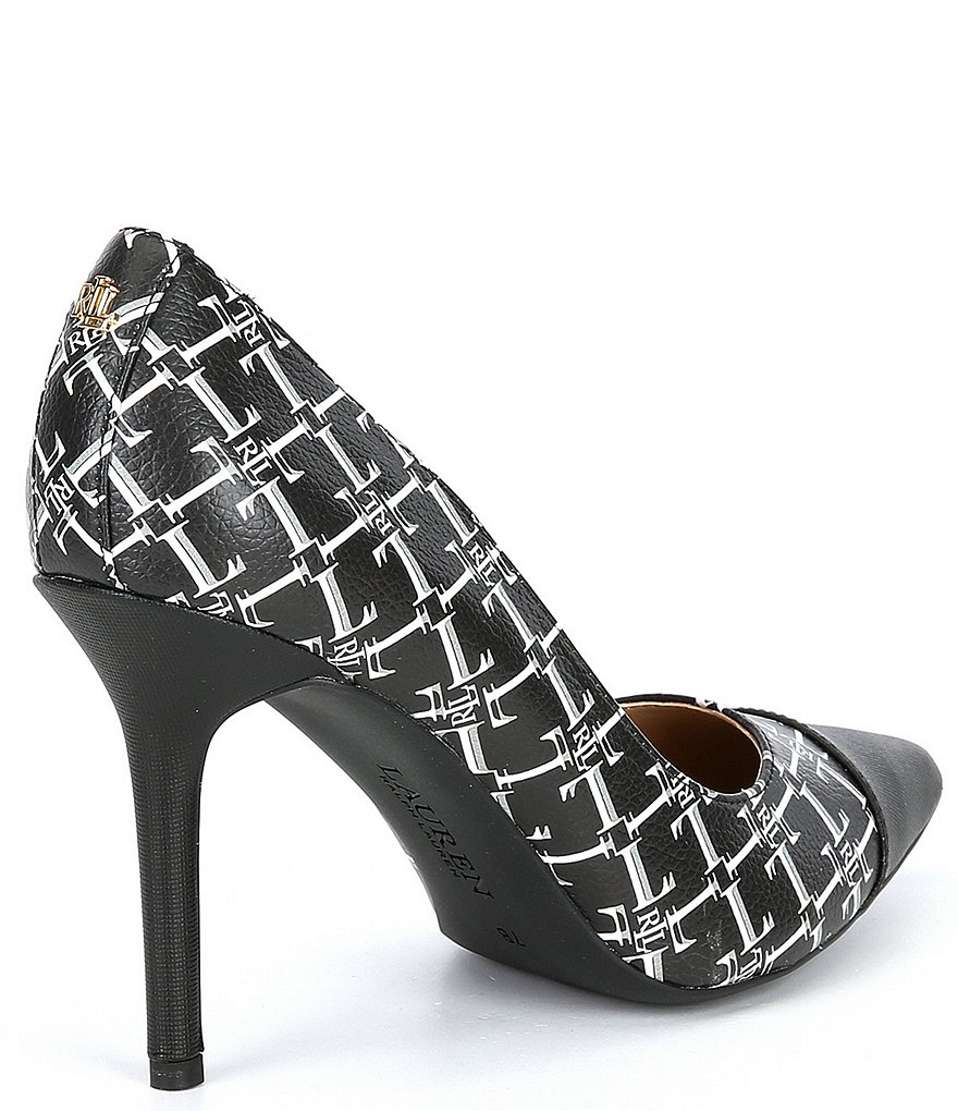Lauren Ralph Lauren Lindella Logo Pointed Cap Toe Pumps