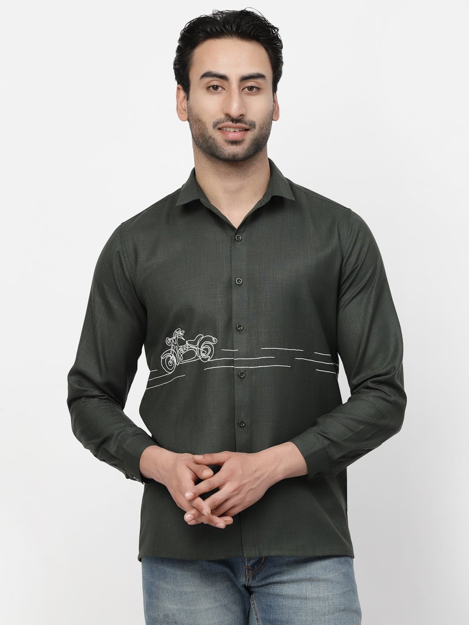 Lela Green Regular Fit Printed Shirt