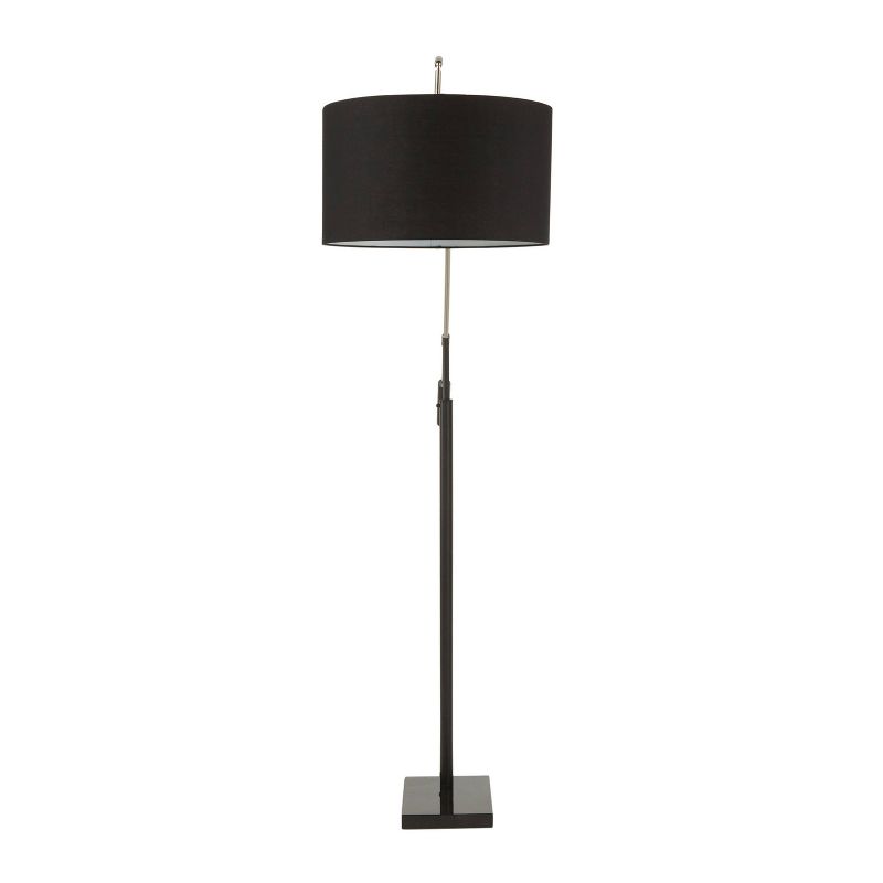 Marble Milan Contemporary Floor Lamp with Linen Shade Black (Includes LED Light Bulb) - LumiSource