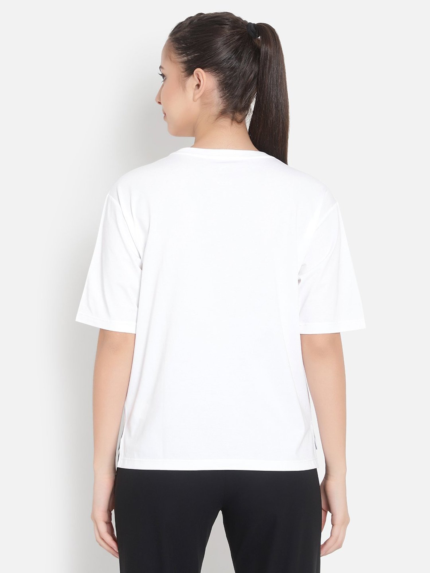 Anta White Cotton Printed Sports T-Shirt
