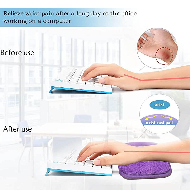 Computer Wrist Elbow Pad Creatiee Upgraded Wrist Rest Arm PadSoft LongSized Keyboard Wrist Elbow Support Mat for Office Desktop Working Gaming Less Elbow Pain 79 x 315 inch Purple