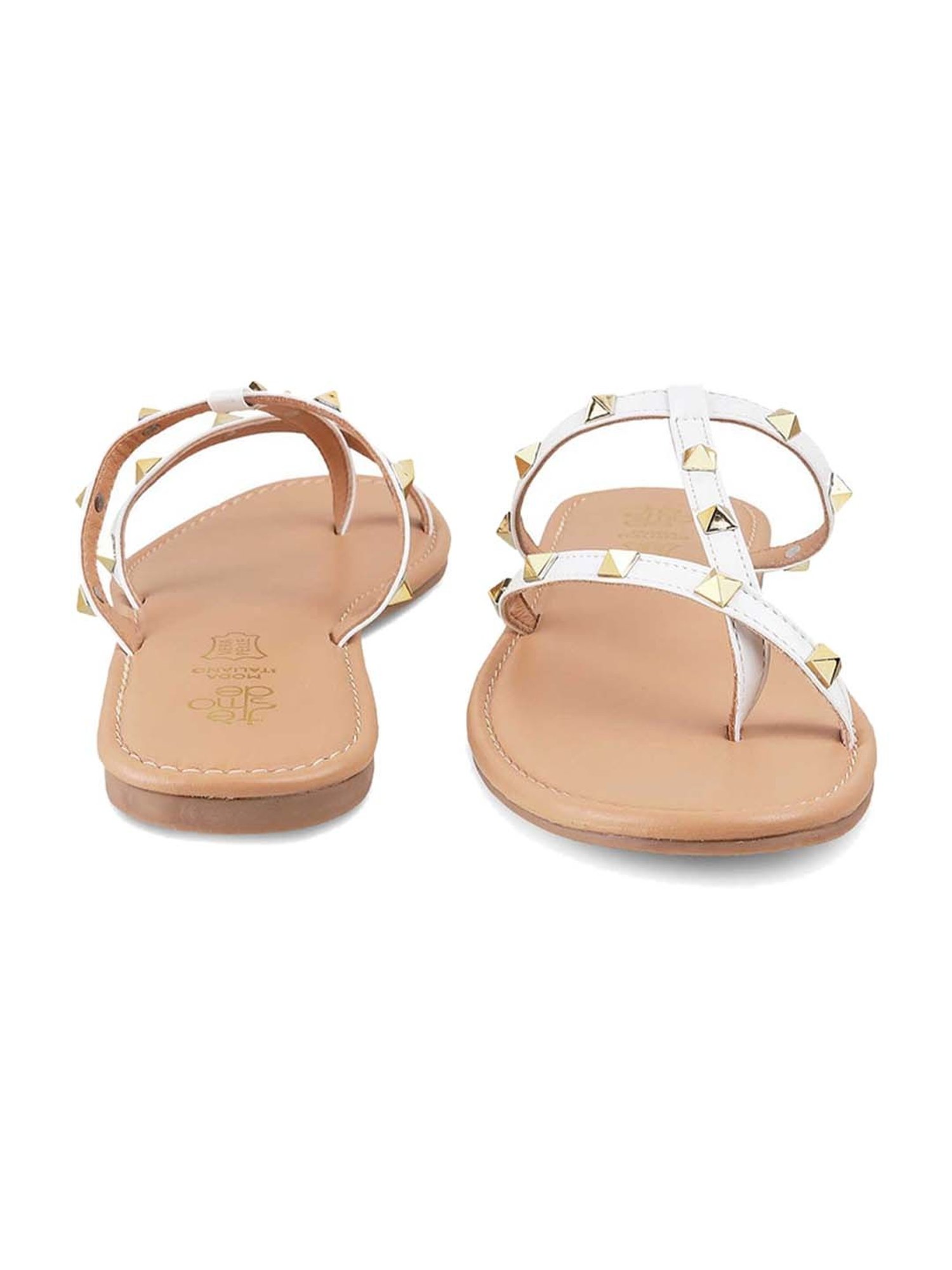 Tresmode Women's White Toe Ring Sandals