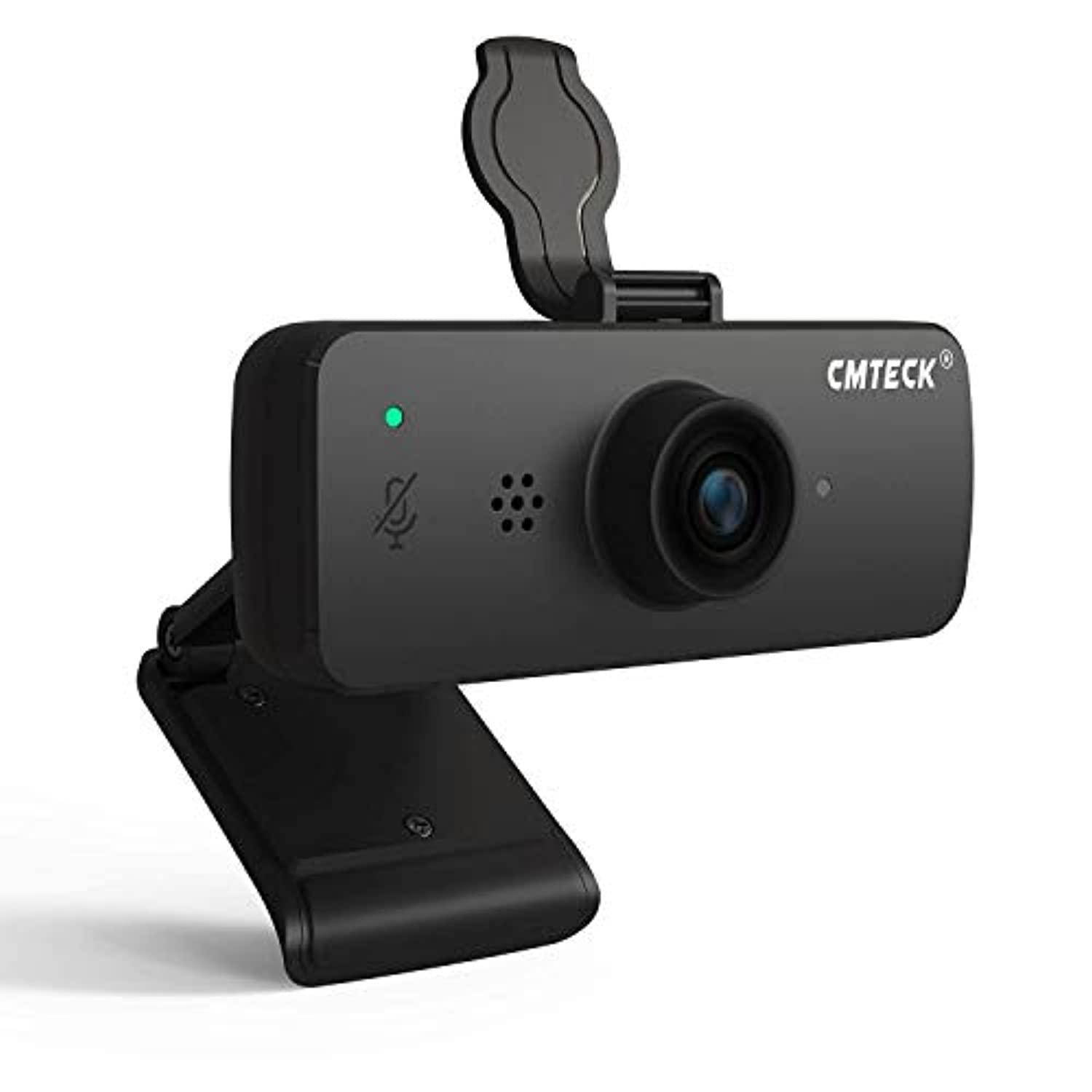 hd webcam with microphone,cmteck 1080p web camera with privacy cover for live streaming, widescreen desktop/laptop usb webcam w
