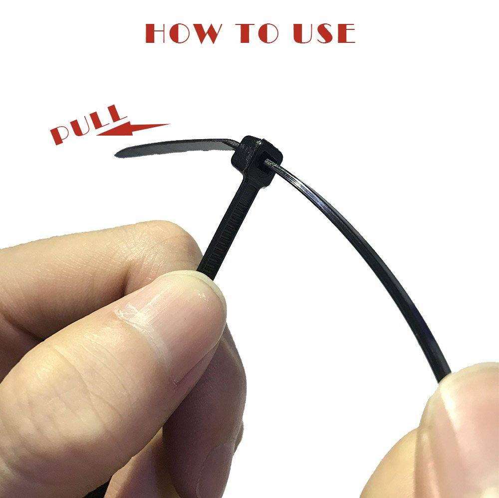 Black Cable Ties Zip Ties Selflocking Nylon Ties Cable Organizer Heavy Duty Multi-Purpose Ties 100 Percent Nylon Shop Supplies ties Nylon Office Cable pc Cable Wire Ties Adjustable Cable Tie 150 PCS