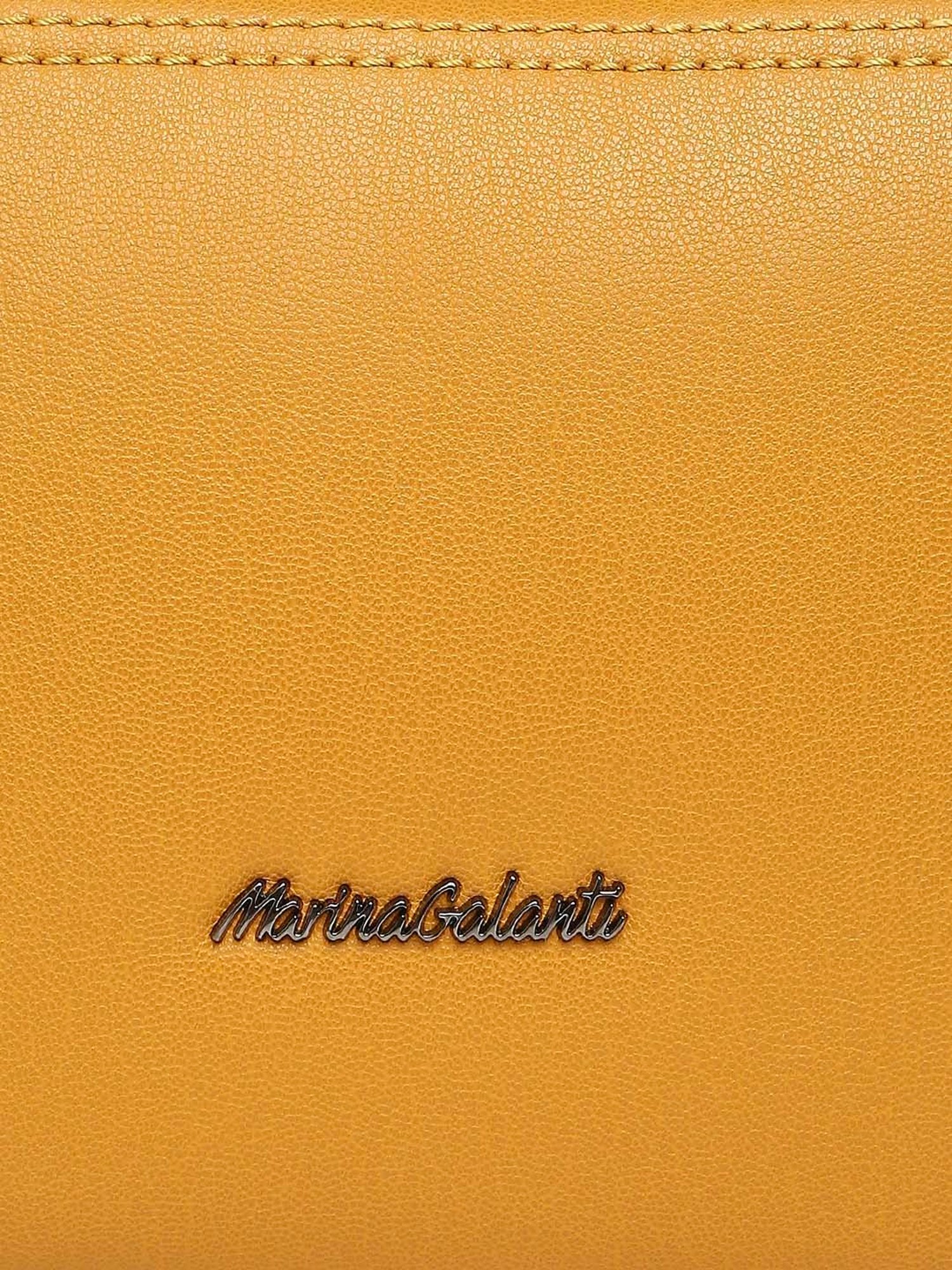 Marina Galanti Yellow Solid Medium Sling Handbag