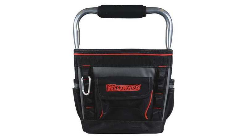 WESTWARD 53JW34 Tool Tote,General Purpose,5 Pockets, Nylon, 13 Pockets, Black