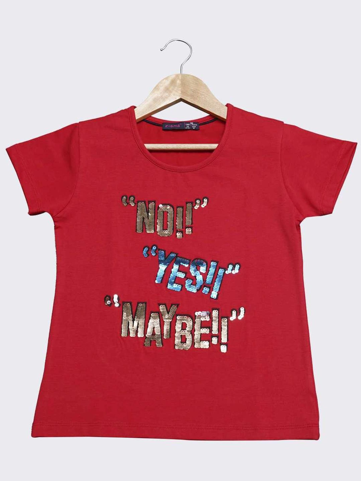 ZIAMA Kids Red Embellished Top