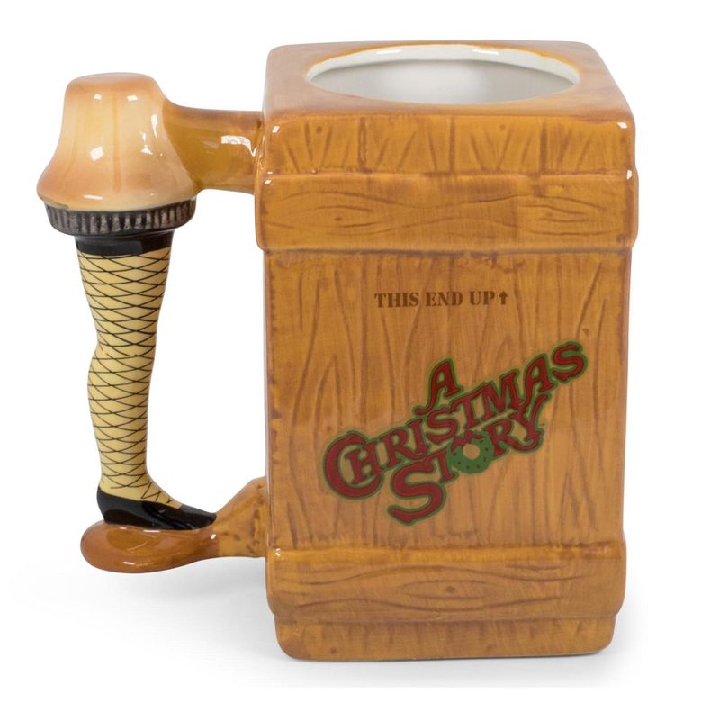Silver Buffalo A Christmas Story Leg Lamp Fragile Box 3D Sculpted Coffee Mug | Holds 20 Ounces