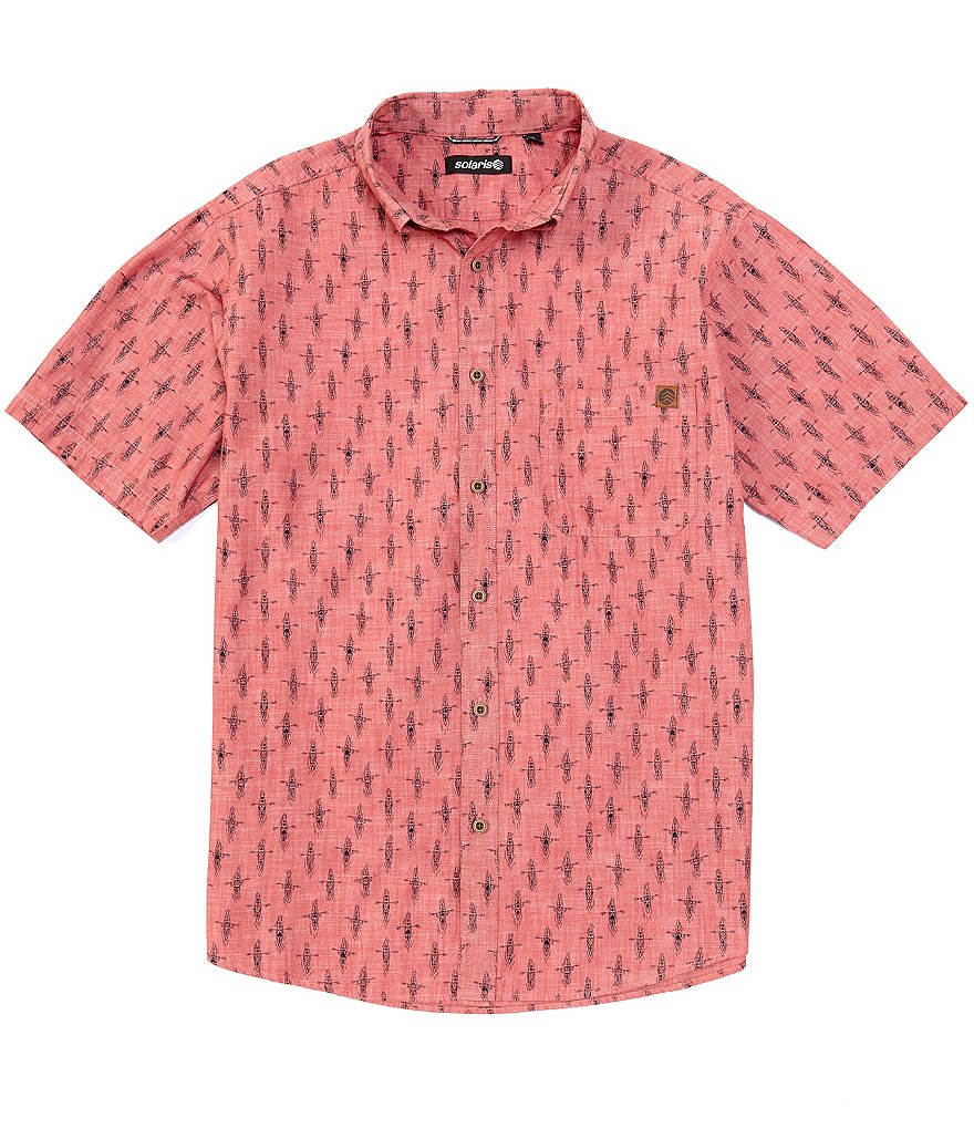 Solaris Short-Sleeve Canoe Print Shirt