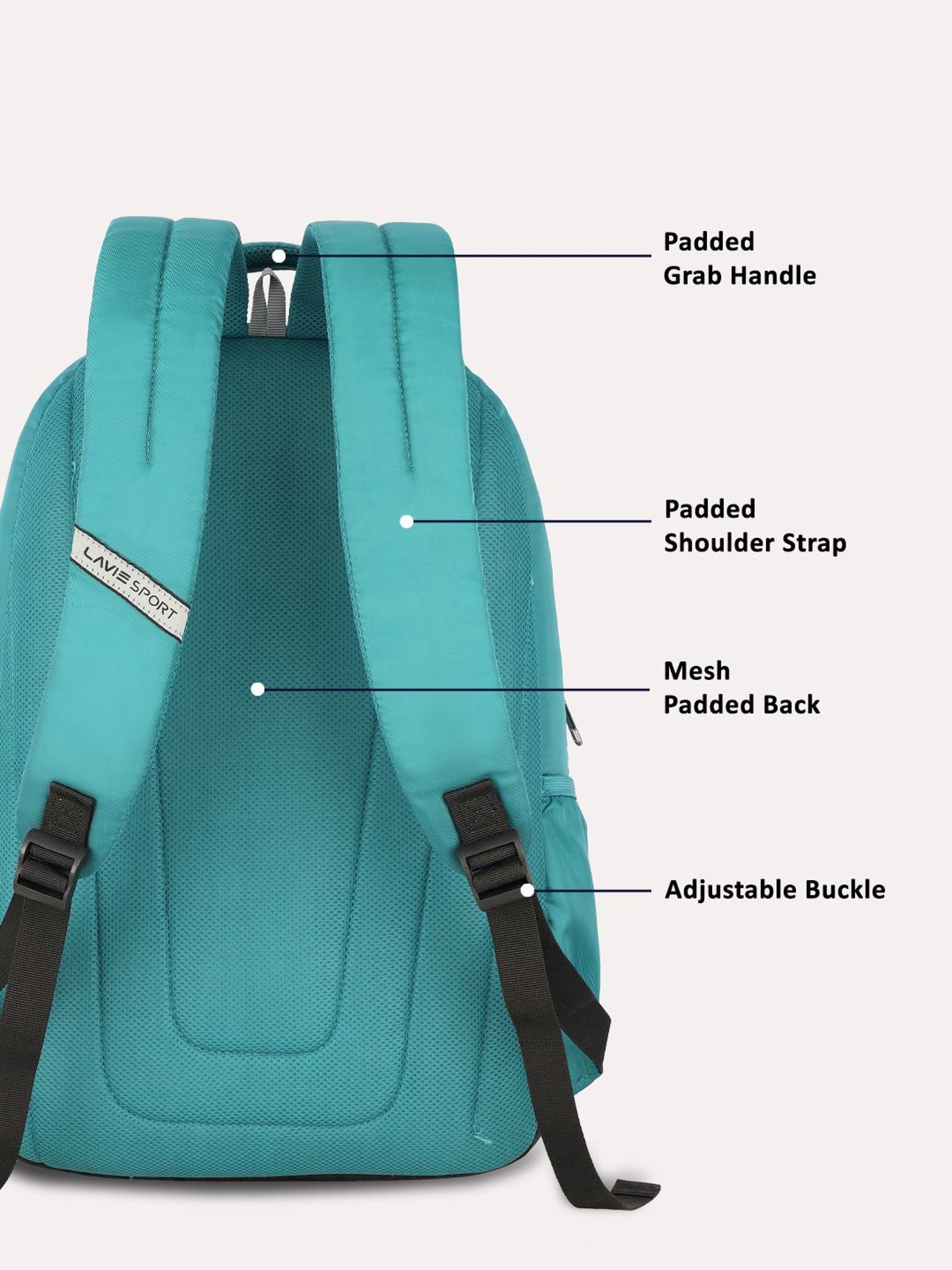Lavie Sport Astro 36L Anti-theft Laptop Backpack For Men & Women (Teal)