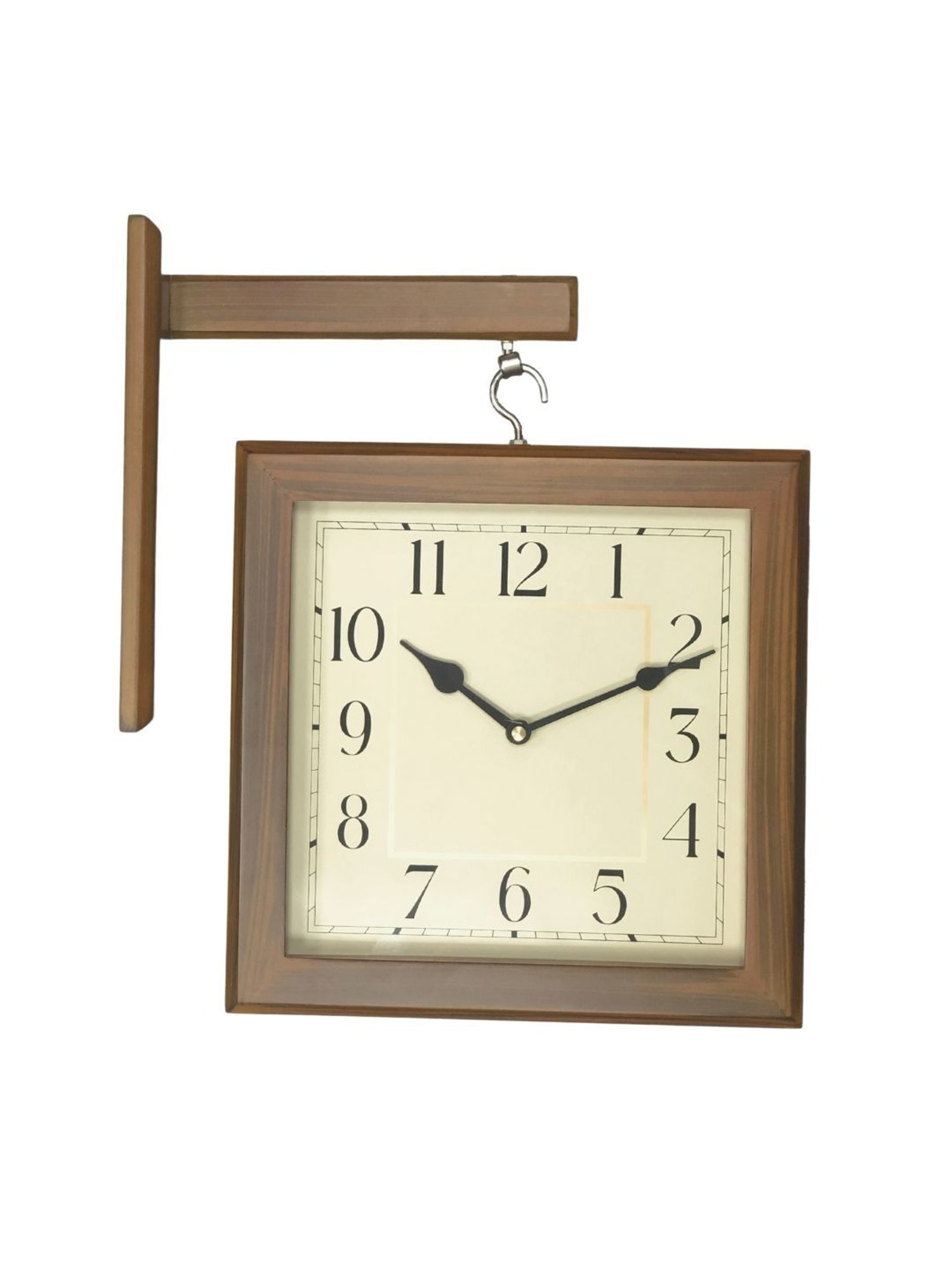 CHRONIKLE Square Brown Wood Wall Clock