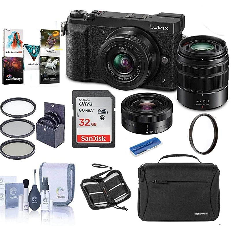 Lumix DMC-GX85 Mirrorless Camera with 12-32 & 45-150mm Lenses and Accessories Kit