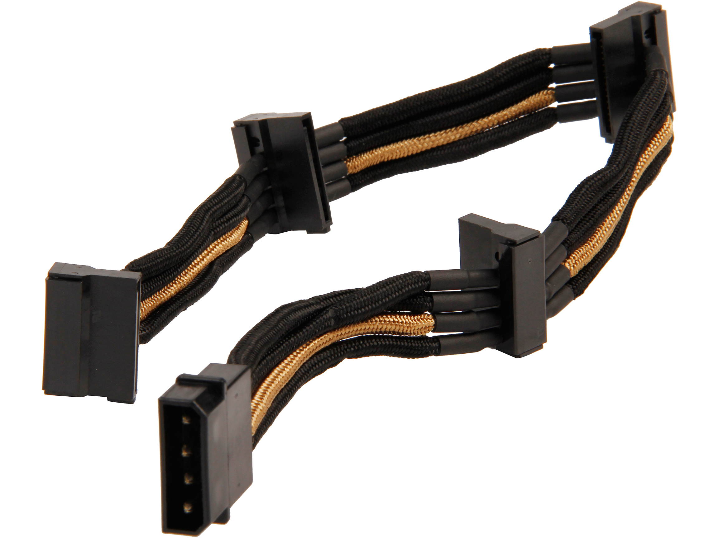 Silverstone PP07-BTSBA Sleeved Extension Power Supply Cable with 1 x 4pin to 4 x SATA Connectors