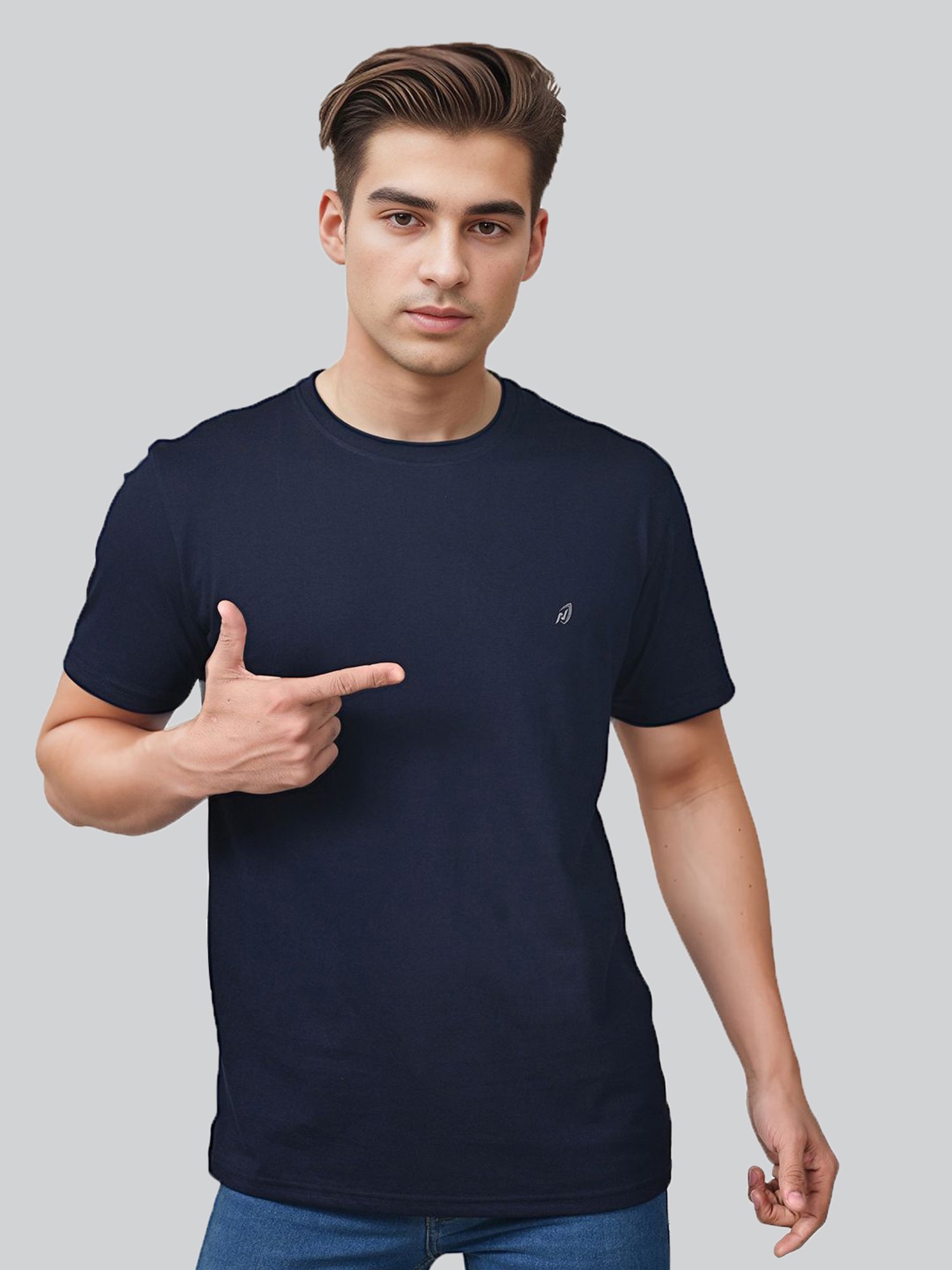 Lux Nitro Navy & Green Regular Fit T-Shirt