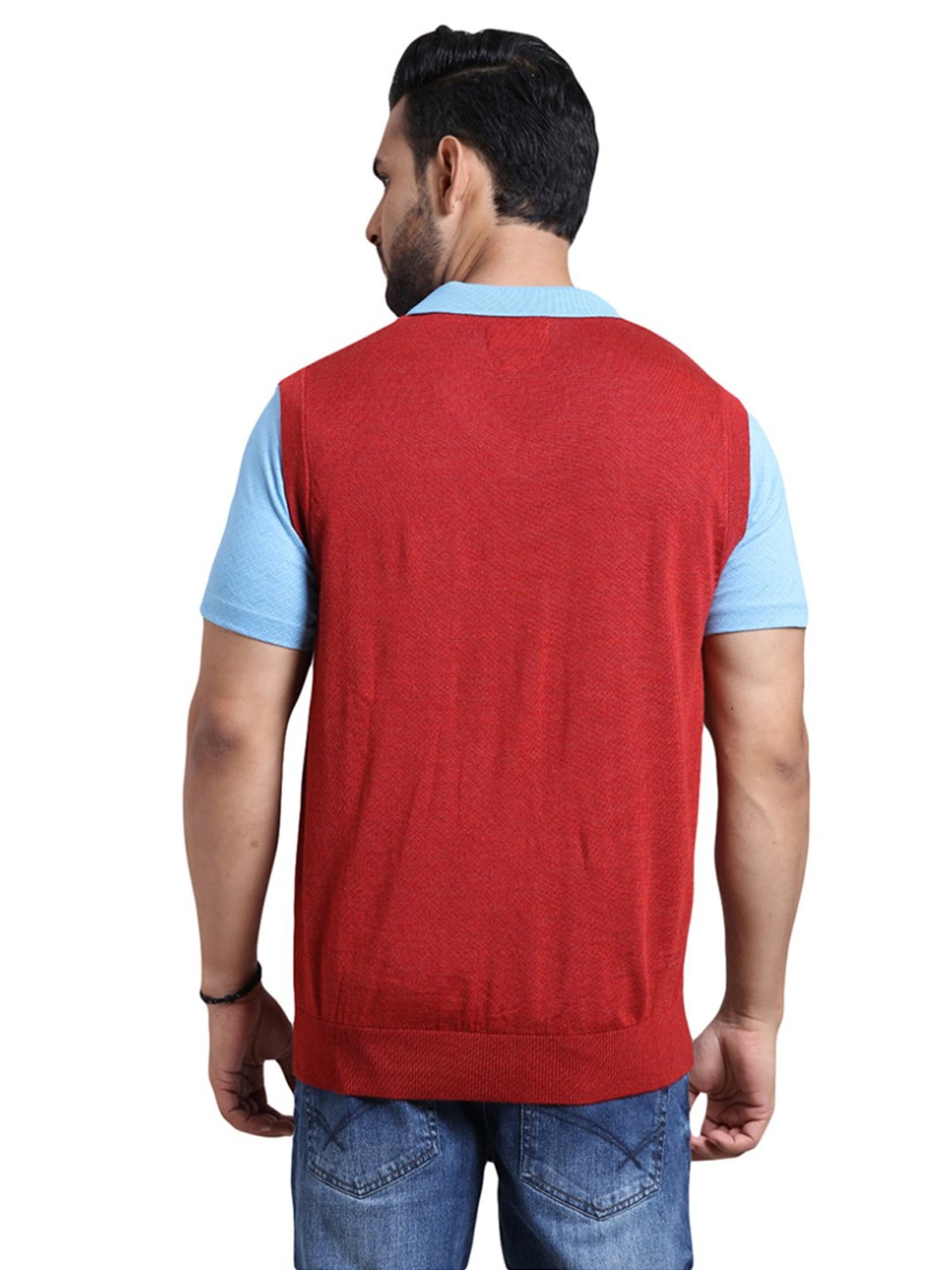 ColorPlus Red Regular Fit Sweater